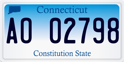 CT license plate AO02798