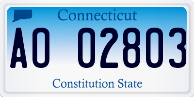 CT license plate AO02803