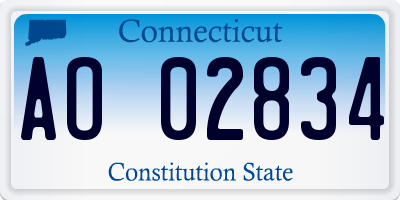 CT license plate AO02834