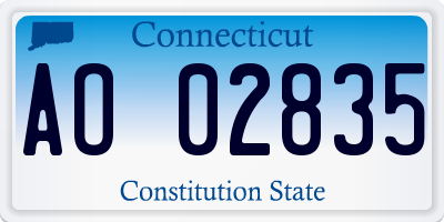 CT license plate AO02835
