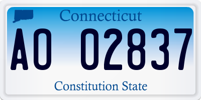 CT license plate AO02837