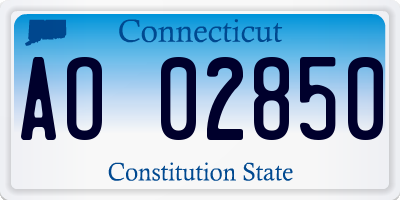 CT license plate AO02850