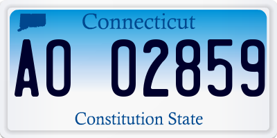 CT license plate AO02859