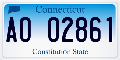 CT license plate AO02861