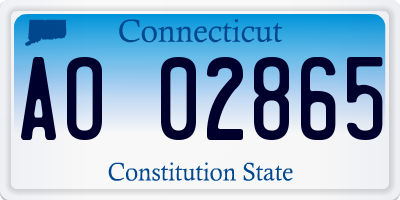 CT license plate AO02865