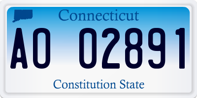 CT license plate AO02891