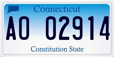 CT license plate AO02914