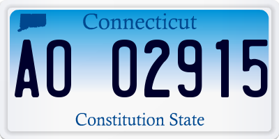 CT license plate AO02915