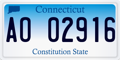 CT license plate AO02916