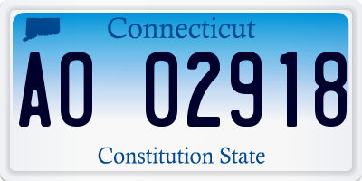 CT license plate AO02918