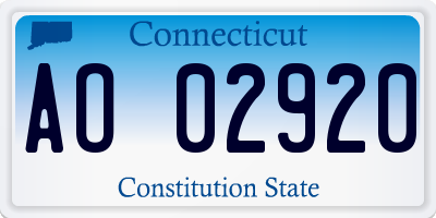 CT license plate AO02920