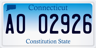 CT license plate AO02926