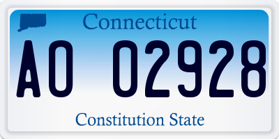 CT license plate AO02928