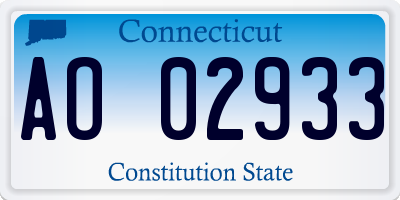 CT license plate AO02933