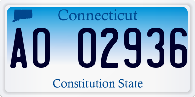 CT license plate AO02936