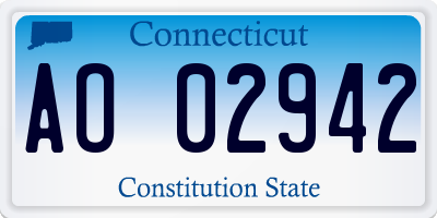 CT license plate AO02942