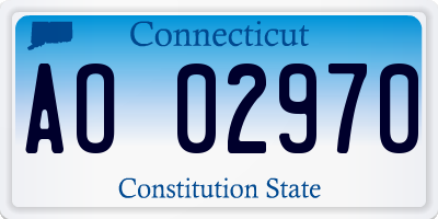 CT license plate AO02970