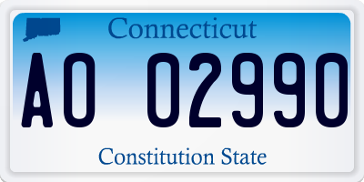 CT license plate AO02990