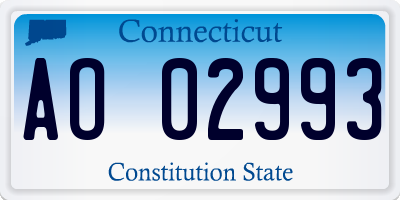 CT license plate AO02993