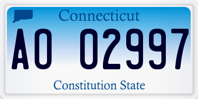 CT license plate AO02997