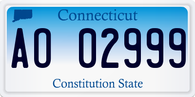 CT license plate AO02999