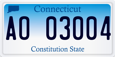 CT license plate AO03004