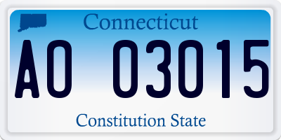 CT license plate AO03015