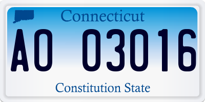 CT license plate AO03016