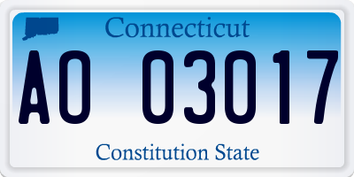 CT license plate AO03017