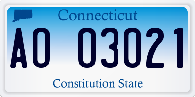 CT license plate AO03021