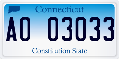 CT license plate AO03033