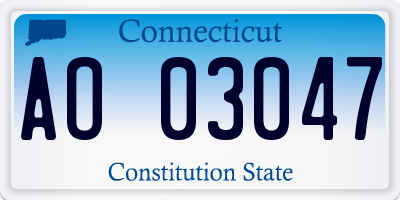 CT license plate AO03047