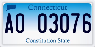 CT license plate AO03076