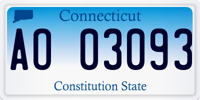 CT license plate AO03093