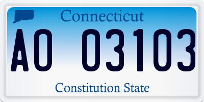 CT license plate AO03103