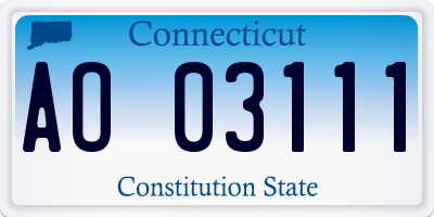CT license plate AO03111