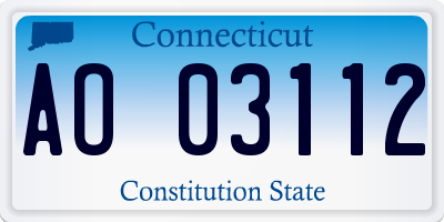 CT license plate AO03112