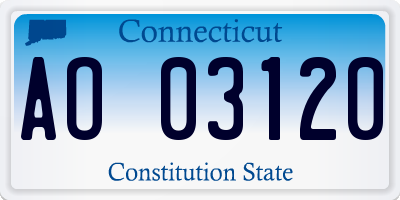 CT license plate AO03120
