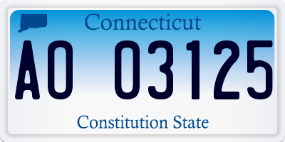 CT license plate AO03125