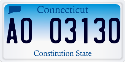 CT license plate AO03130