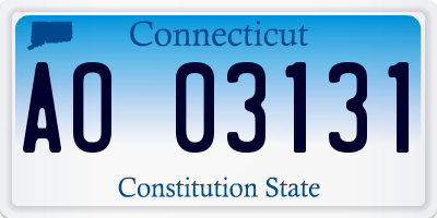 CT license plate AO03131