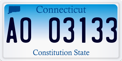 CT license plate AO03133