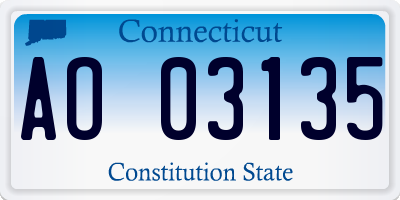CT license plate AO03135
