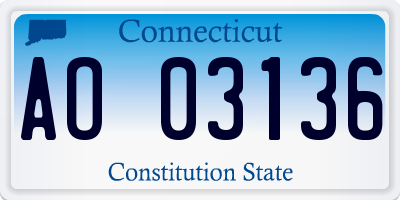 CT license plate AO03136
