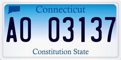 CT license plate AO03137