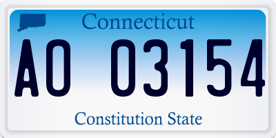 CT license plate AO03154