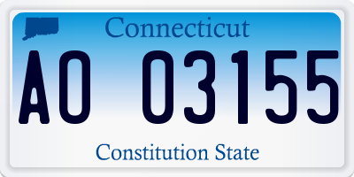 CT license plate AO03155