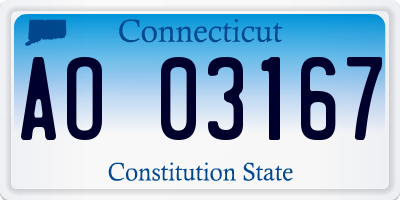 CT license plate AO03167