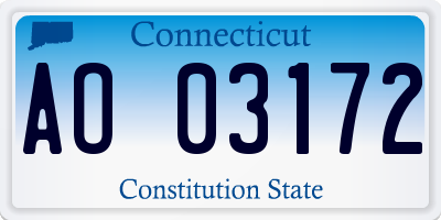 CT license plate AO03172