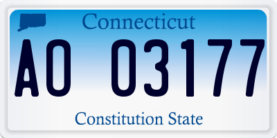 CT license plate AO03177